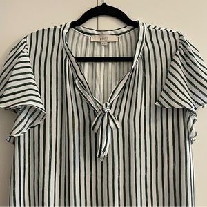 Striped mixed media blouse, worn twice!
